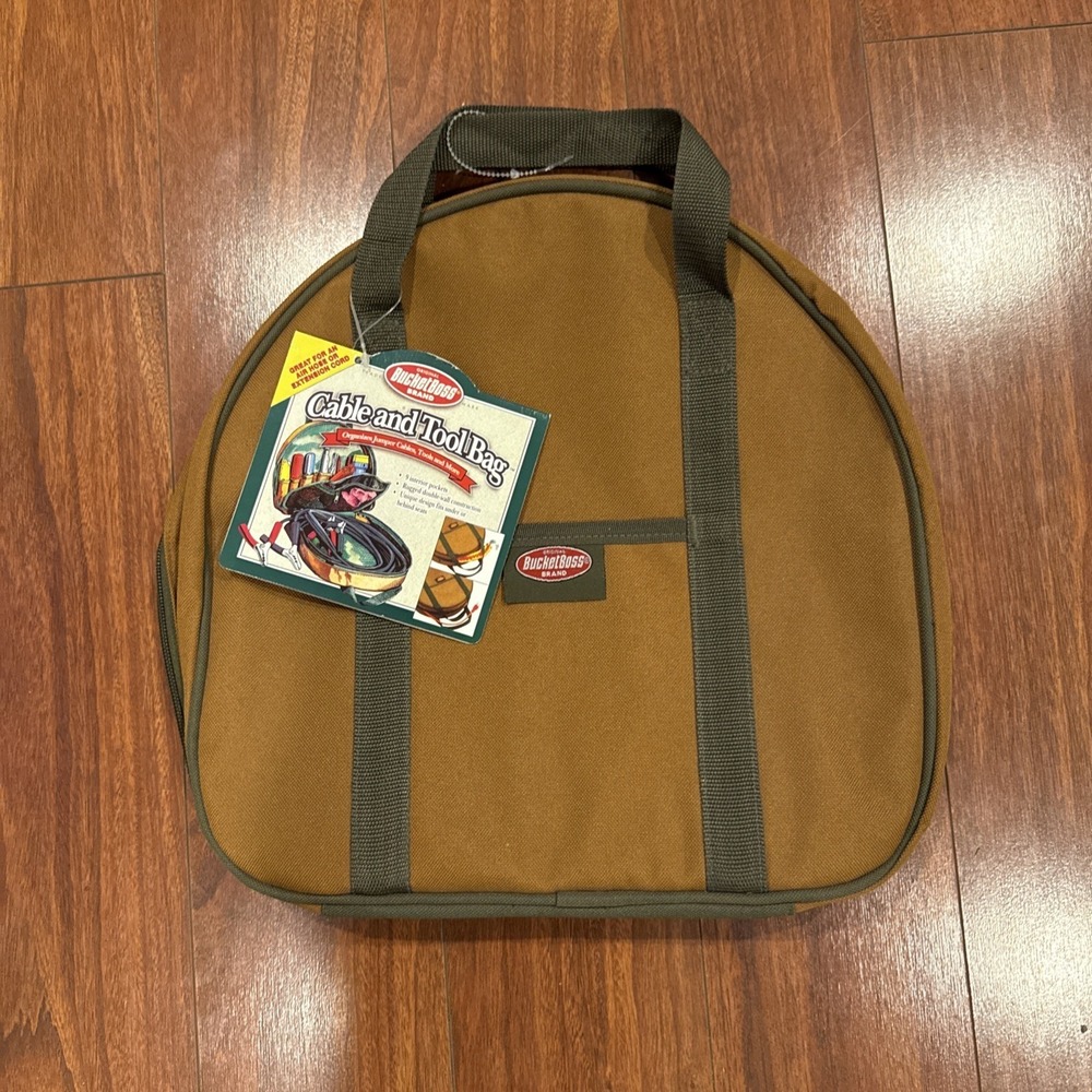 Bucket Boss Cable and Tool Bag Brown Canvas Organizer 06100